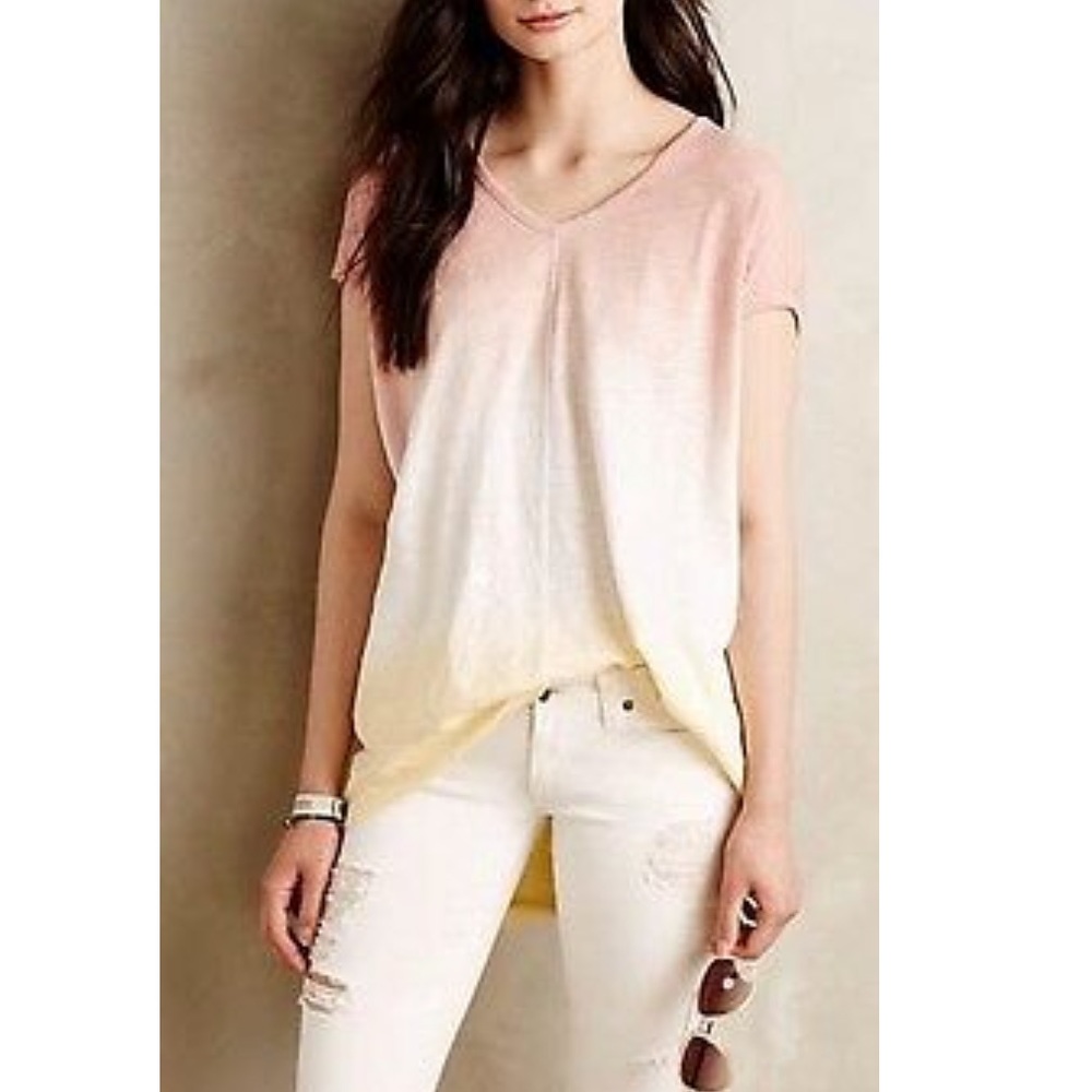 Anthropologie Dipped Kiri Tee Size M